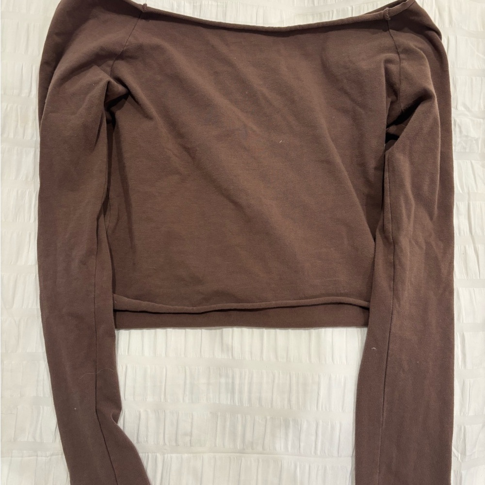 Brandy Melville Taupe Long Sleeve Top